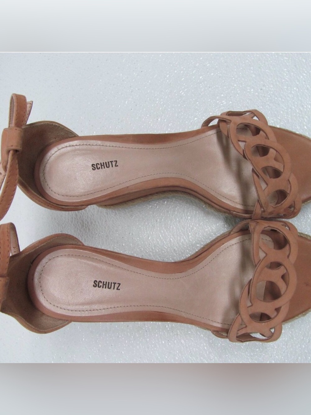 schutz keira wedge in toasted nut, size 8